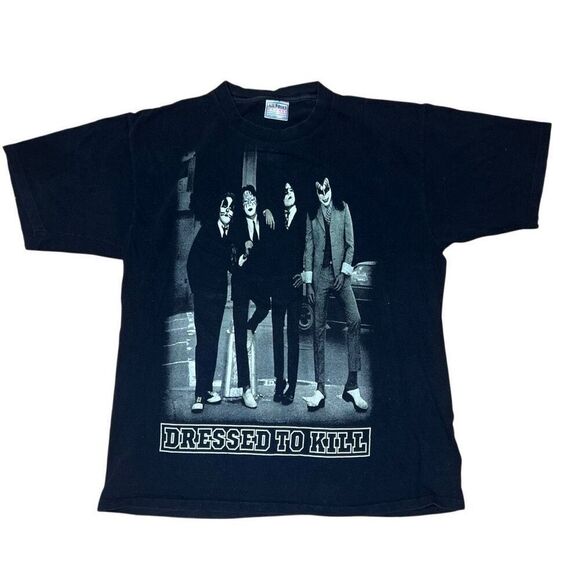 Vintage Kiss Dressed To Kill Single Stitch Two Sided T Shirt Large - Picture 2 of 7